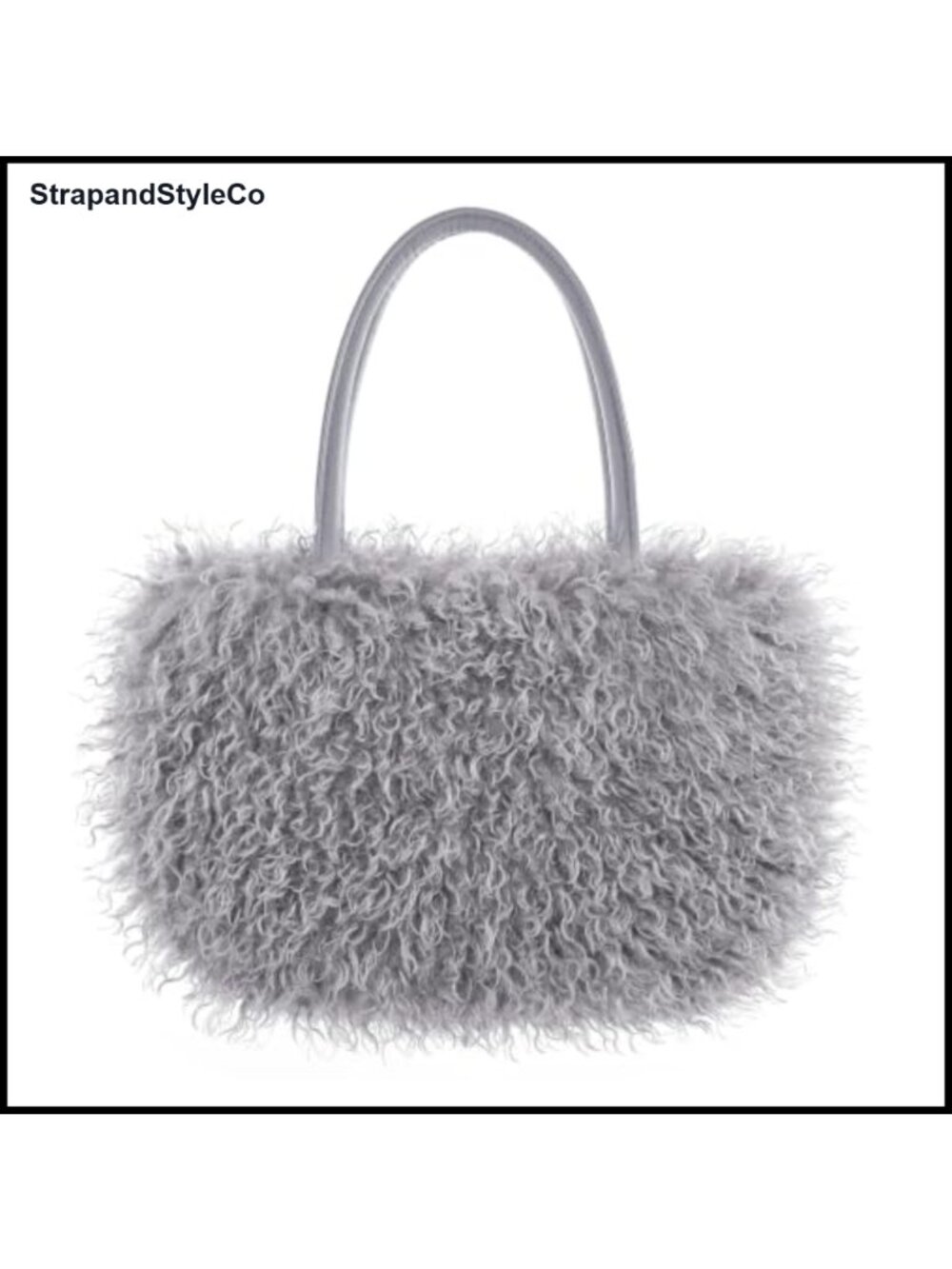 Large Plush Top Handle Tote Bag Fuzzy Faux Leather Satchel Handbag